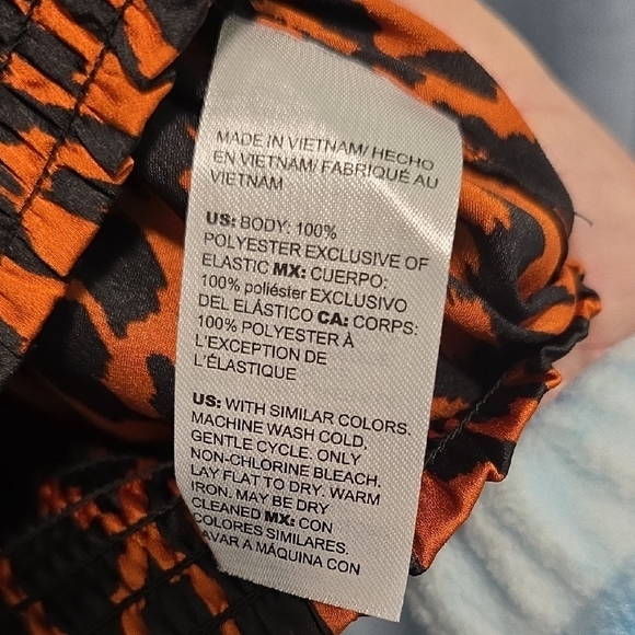 Chico's Rust and Black Abstract Bubble Elastic Waist Blouse With Drop Sleeves 12 - Picture 3 of 9